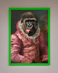 Cheeky Gorilla Framed Poster, playful luxury home decor, stylish whimsical wall art, best-selling funny gorilla print, premium renaissance-style framed art by Zestio at brixbailey.com