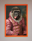 Cheeky Gorilla Framed Poster, stylish renaissance-style wall art, playful luxury home decor, trending best-selling humorous print by Zestio at brixbailey.com