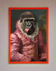 Cheeky Gorilla Framed Poster, stylish renaissance-style wall art, playful luxury home decor, trending best-selling humorous print by Zestio at brixbailey.com
