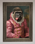 Cheeky Gorilla Framed Poster, stylish renaissance-style home decor, playful luxury wall art, trending best-selling whimsical print by Zestio at brixbailey.com