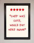 Chef Was Cute Framed Wall Art