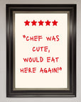Chef Was Cute Framed Wall Art