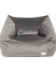 Luxury Chelsea Velvet Armchair Beanbag for Kids, Premium Slate Grey Eco-Velvet, Handcrafted in Barcelona by Ella James at brixbailey.com