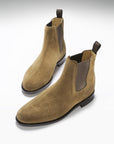 Tobacco Suede Chelsea Boots, Welted Leather Sole