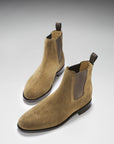 Tobacco Suede Chelsea Boots, Welted Leather Sole