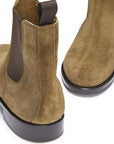 Tobacco Suede Chelsea Boots, Welted Leather Sole