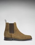 Tobacco Suede Chelsea Boots, Welted Leather Sole