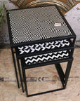 Chinta Modern Black Square Nesting Side Tables