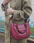 SADDLER "Chloe" Real Leather Twin-Handle Handbag with Crossbody Strap - Handmade, with Keepsake Pouch
