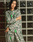 Organic Cotton and Linen Shirt in Circuit Garden