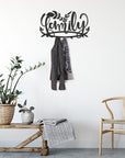 Family Coat Rack in Black Matte Metal