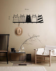 Friends Minimalist Coat Rack in Black Matte Metal