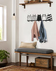 Friends Minimalist Coat Rack in Black Matte Metal