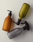 Frosted Amber Glass Pump Bottle