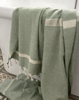 Cassis Sage Fringed Cotton Fouta