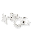 Recycled Silver Celestial Sun Stud Earrings
