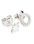 Recycled Silver Celestial Sun Stud Earrings