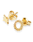 Recycled Silver Celestial Sun Stud Earrings