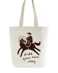 Ride Your Own Way Canvas Shopping Tote Bag - fancy cowboy on a horse