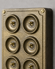 8 Gang 2 Way Antique Brass Cast Metal Toggle Light Switch