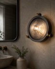 Wroxham Pewter Round Bulkhead Wall or Ceiling Light - IP65