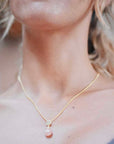 Classic Athena Kate Gemstone Necklace: Peach Moonstone
