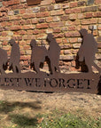 XXL Rusty Metal Lest We Forget Soldier Scene Garden Decoration