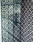 Premium FAIZA porcelain floor and wall tiles, luxury Moroccan-inspired black white pink pattern, anti-slip, indoor outdoor use by Maria Starling Design at brixbailey.com