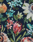 Summer garden Velvet cone lampshade, extra tall lampshade, Midnight