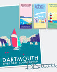 Dartmouth Vintage Seaside Travel Poster Print