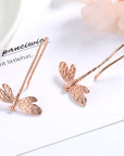 14K Gold Dangle Dragonfly Earrings