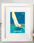 Devon Sailing Boat Vintage Seaside Print