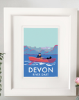 Devon River Dart Fishing Boat Vintage Seaside Print