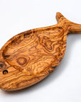 Olive Wood Fish Shaped Serving Board | Large Seafood & Tapas Platter 35-45cm