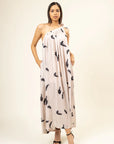 Luxury upcycled modal viscose blend cream printed dress, handcrafted ethical fashion, limited edition doodlage print, made in India by Bethikal at brixbailey.com