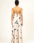 Lola printed dress, premium upcycled cotton linen blend, cream printed, regular fit, handcrafted in India, limited edition, machine washable by Bethikal at brixbailey.com