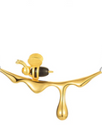 14K Gold and Sterling Silver Bee Pendant Necklace