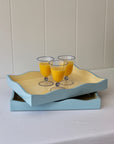 Allegra Wiggle Tray in Blue and Cream