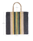Dora Jute Tote Bag - Multi Navy-3