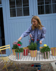 The Penny Planter in Pink and Yellow Stripe