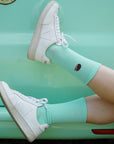Save the Hedgehog Ribbed Bamboo Socks in Green