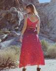Cosmic Crimson Silk Slip Dress