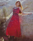 Cosmic Crimson Silk Slip Dress