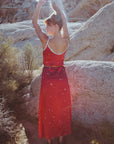 Cosmic Crimson Silk Slip Dress