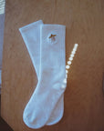 Cosmic Connections Embroidered Socks with UFO Design