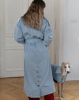 Water-repellent Dog Trench Coat - Light Blue