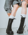 516 aka High Aviator Boots - Black