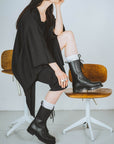 516 aka High Aviator Boots - Black