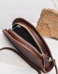 Half Moon Leather Clutch – Chic & Versatile Crescent Bag by Craftory at brixbailey.com