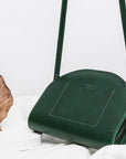 Leather Half Moon Handbag Moss